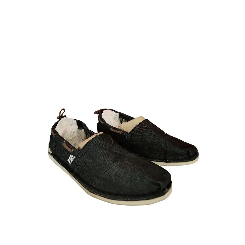 TOMS Men Denim Bimini Canvas Shoes, Size 9M, black Slip On